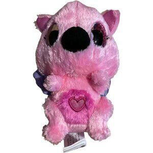 Hatchimals 6 inch Plush Pink With Purple Wings Belly Heart